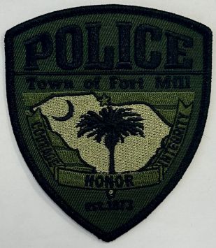 FORT MILL POLICE DEPT OD GREEN SHOULDER PATCH W/ VELCRO.
